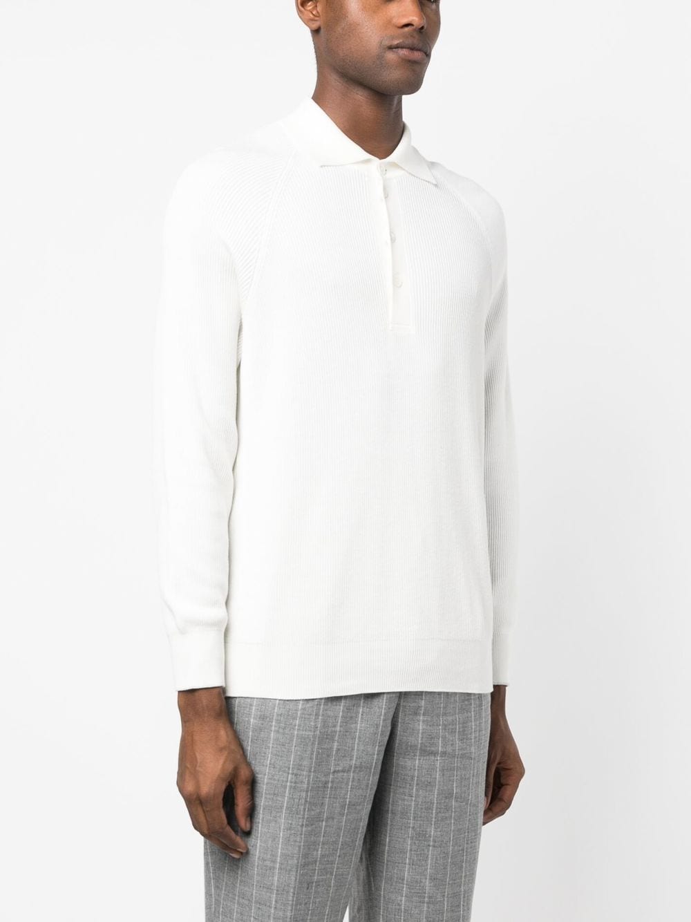 Brunello Cucinelli White Cotton Long Sleeve T-Shirt image 4