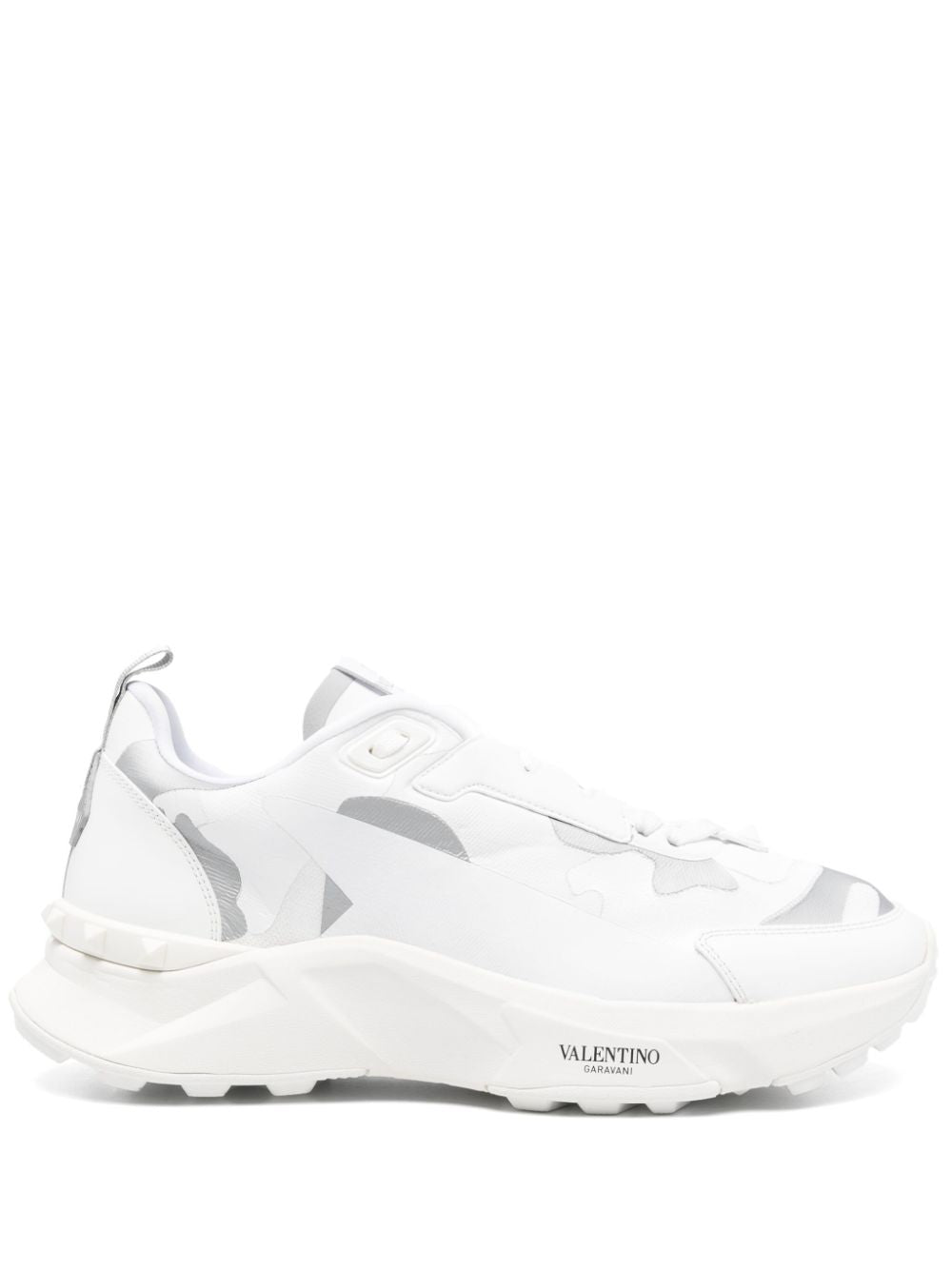 Valentino Garavani Rockstud Grey Calf Leather Sneakers image 0