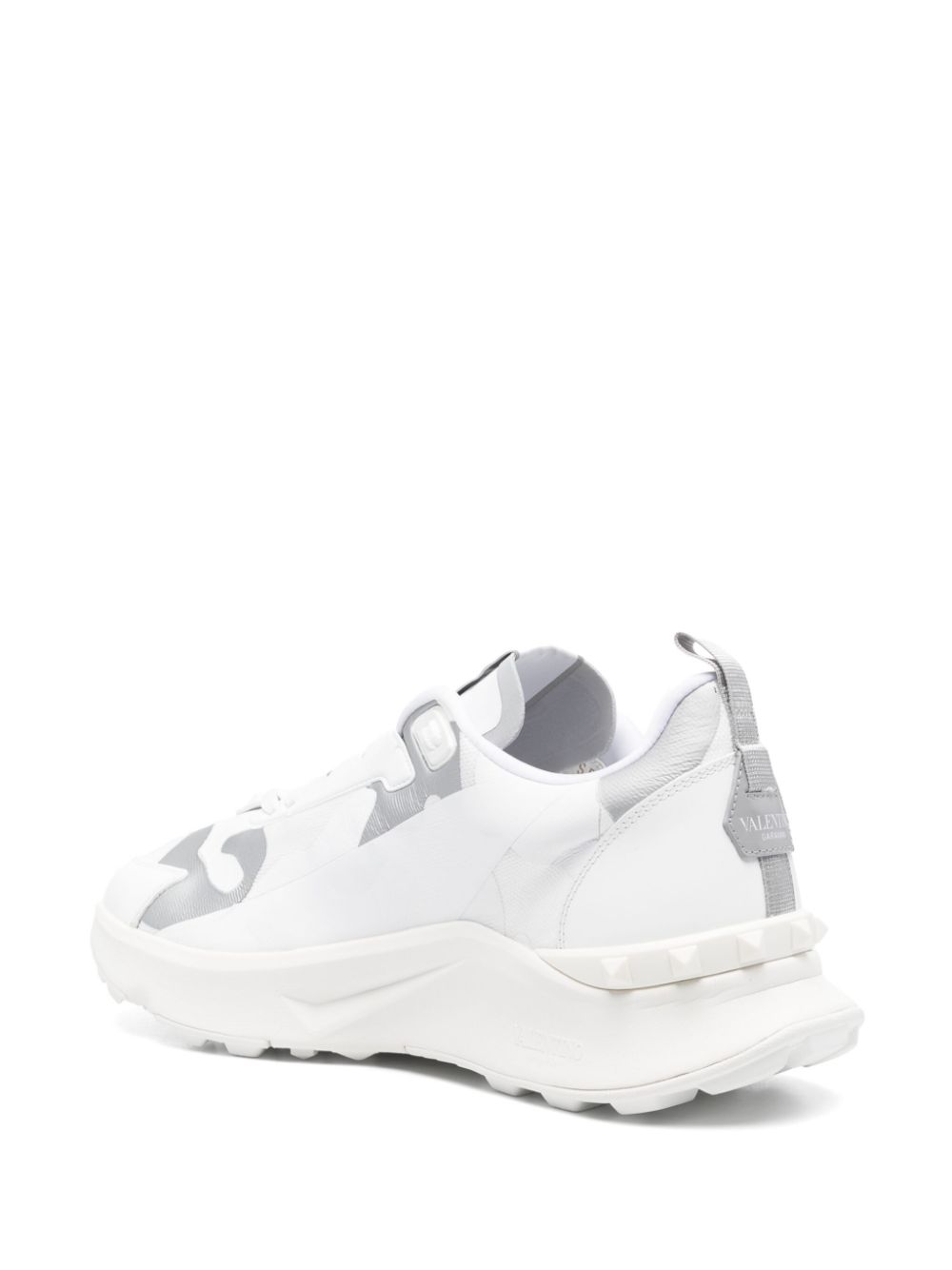 Valentino Garavani Rockstud Grey Calf Leather Sneakers image 1