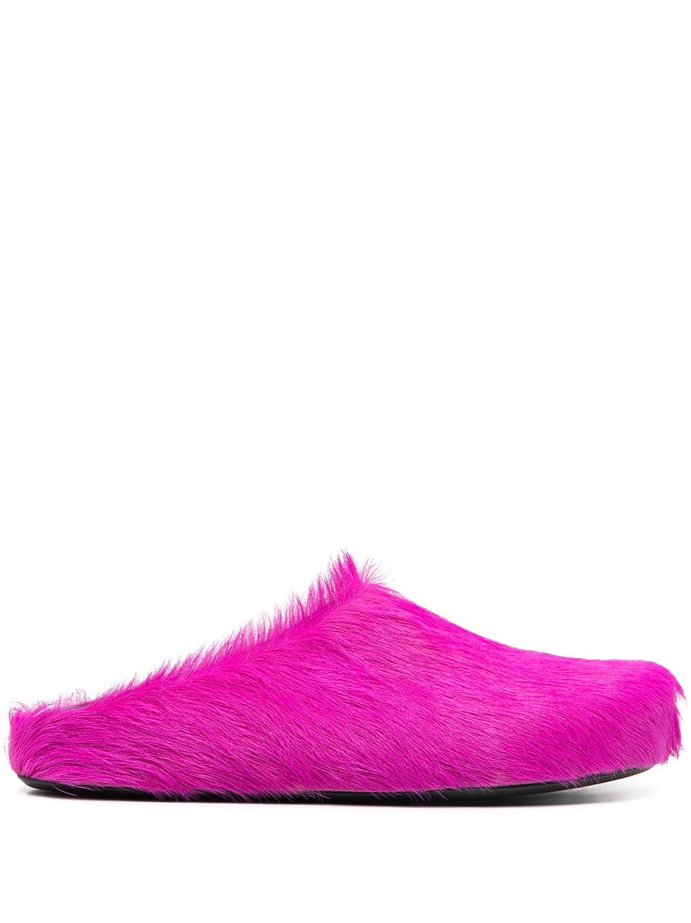 Marni Fuchsia Calf Hair and Leather Slip-On Sandals image 0