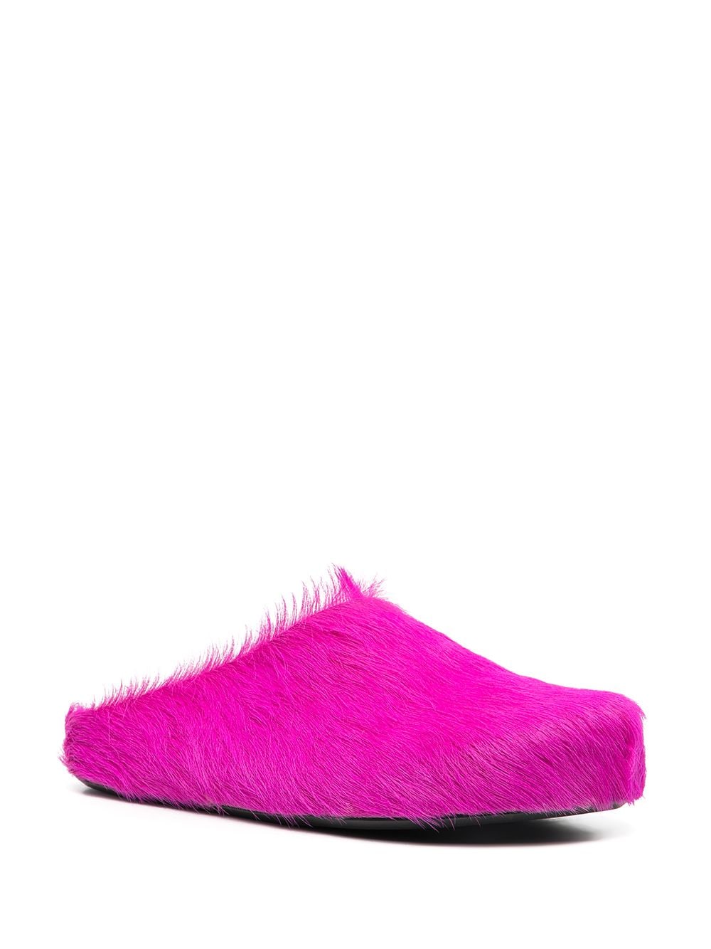 Marni Fuchsia Calf Hair and Leather Slip-On Sandals image 1