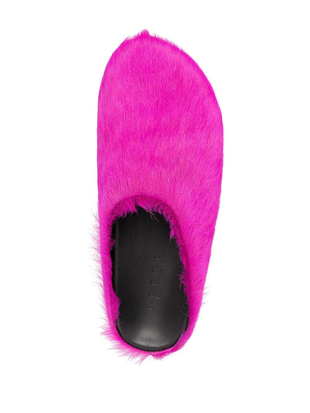 Marni Fuchsia Calf Hair and Leather Slip-On Sandals image 3