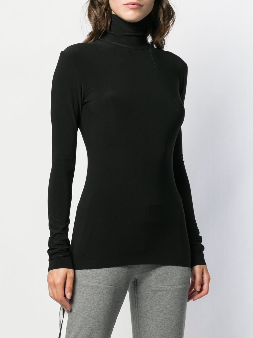 Norma Kamali Black Slim-Fit Turtleneck Sweater image 2