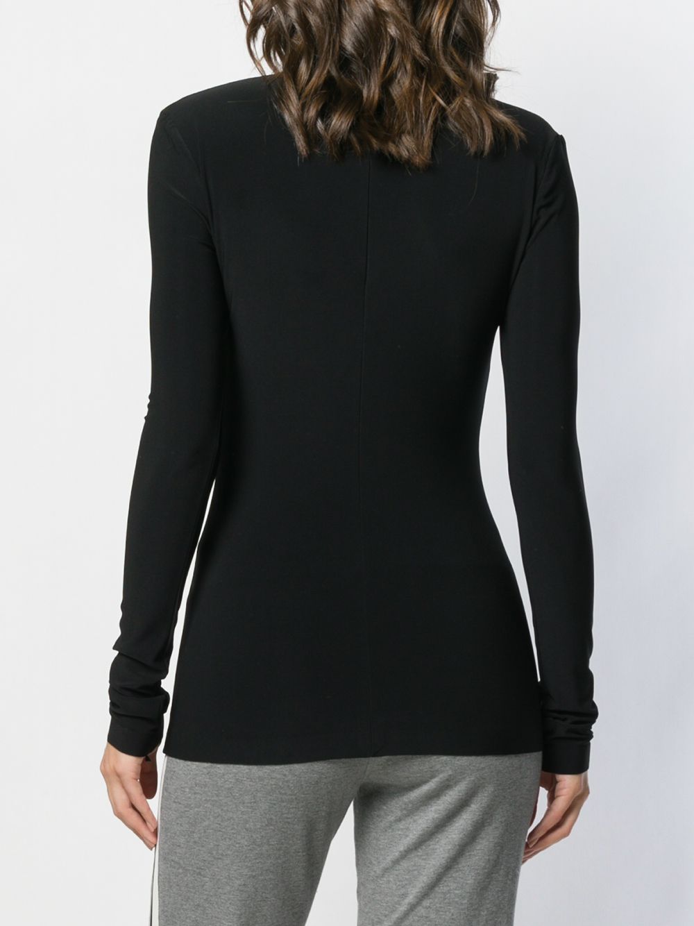 Norma Kamali Black Slim-Fit Turtleneck Sweater image 3