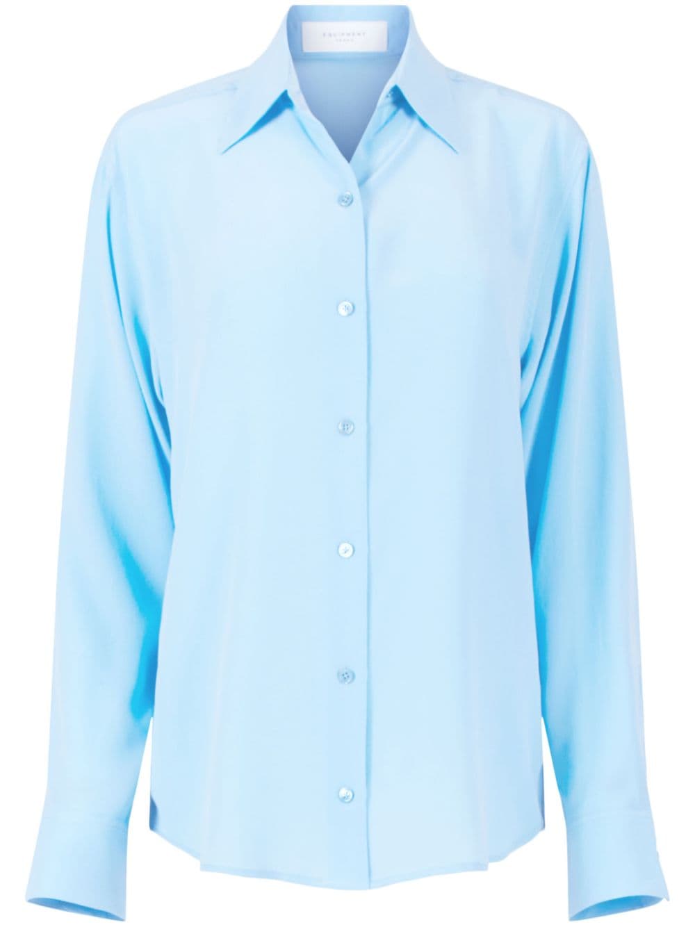 SLEEKEO Men's Powder Blue Silk Dress Shirt image 0