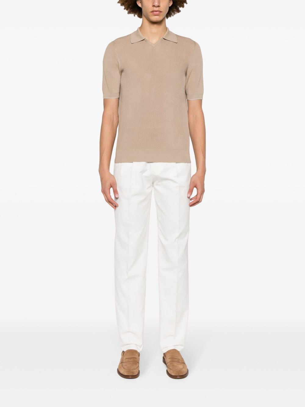 Brunello Cucinelli White Straight-Leg Cropped Trousers image 3