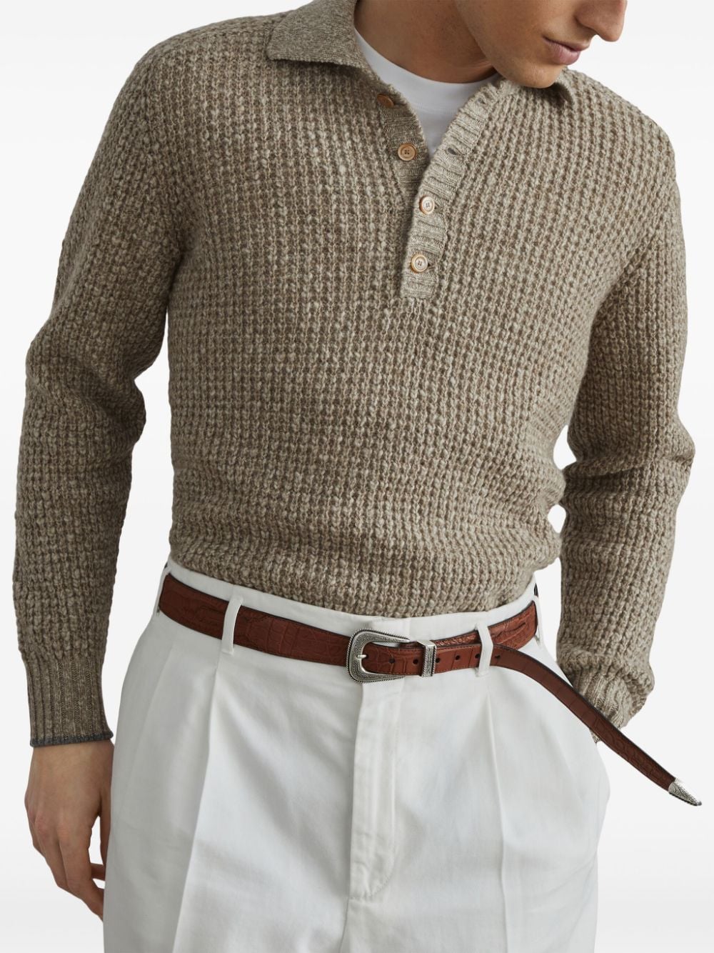 Brunello Cucinelli Cashmere Blend Polo Sweater image 2