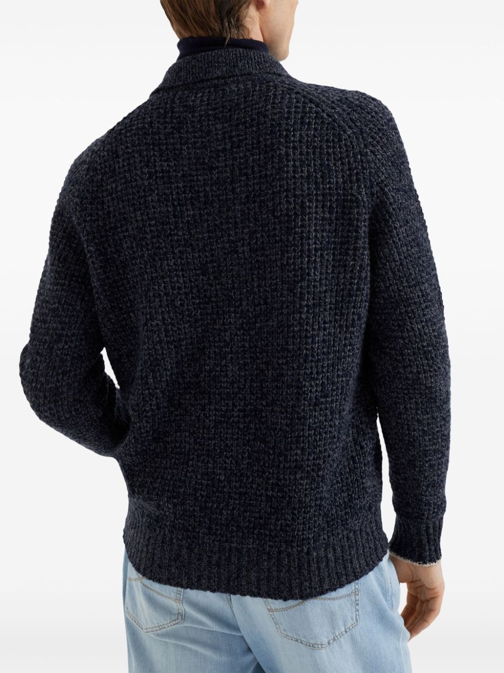 Brunello Cucinelli Blue Cashmere Blend Sweater image 3