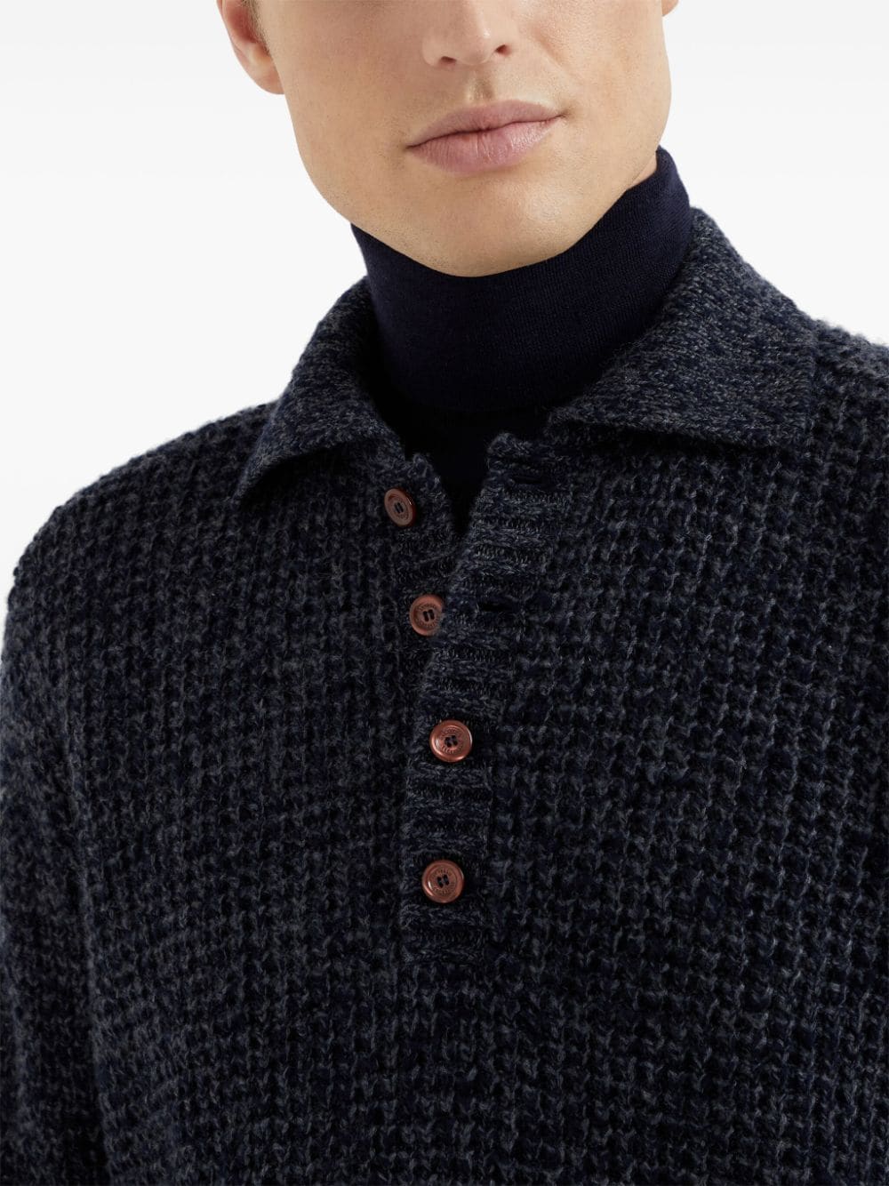 Brunello Cucinelli Blue Cashmere Blend Sweater image 4