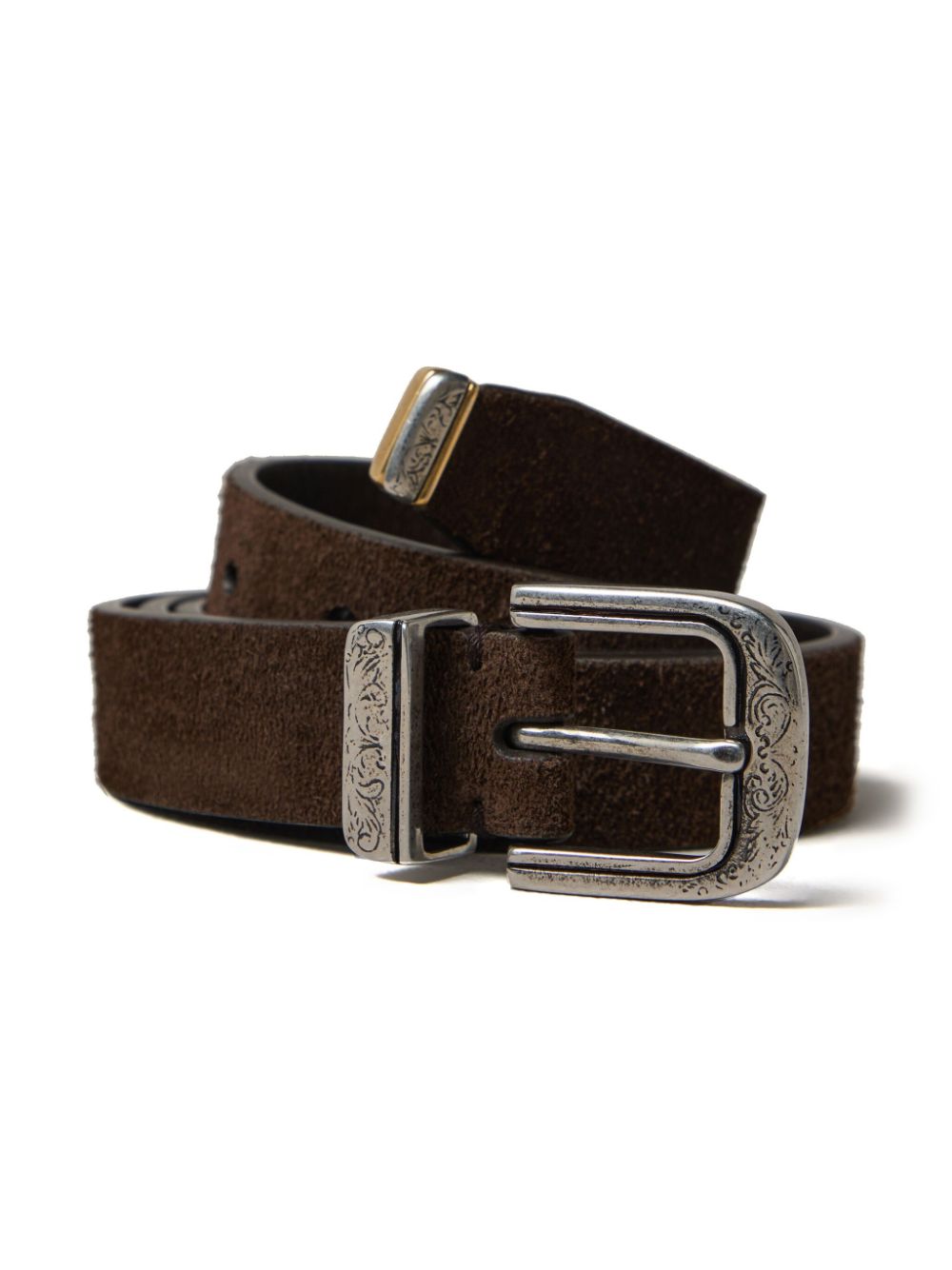 Brunello Cucinelli Brown Leather Belt with Adjustable Fit image 3