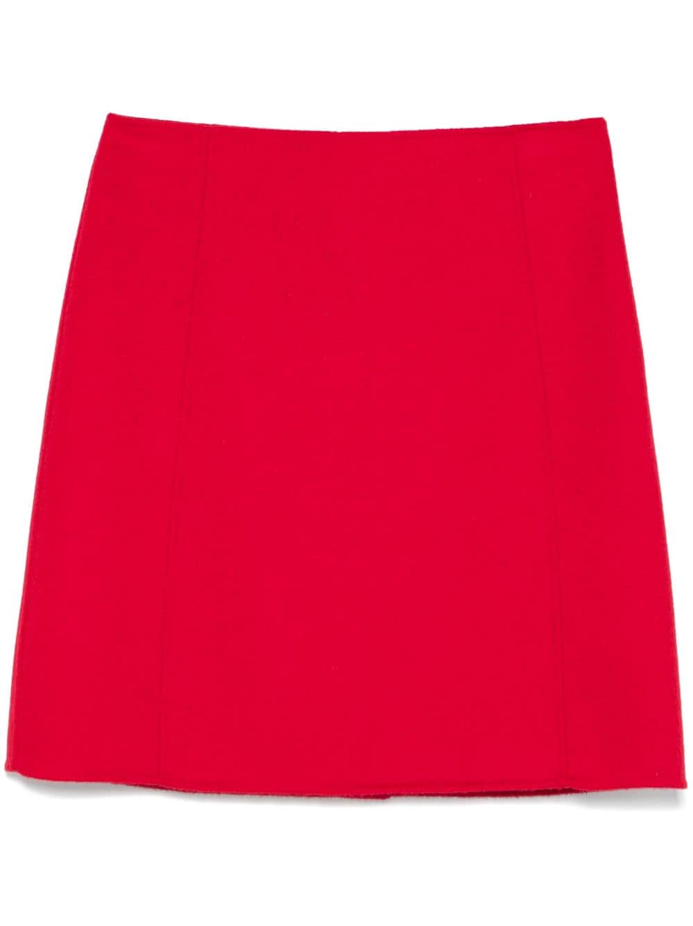 Parosh Red Wool Skirt with Side Zip image 0