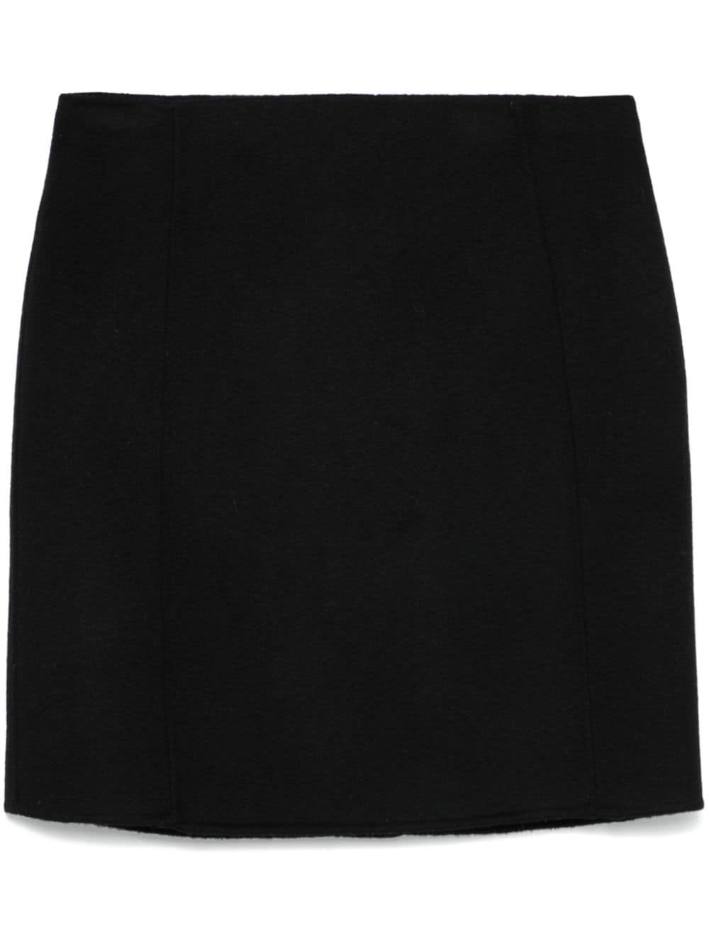 PAROSH Black Wool Brushed Effect Skirt image 0