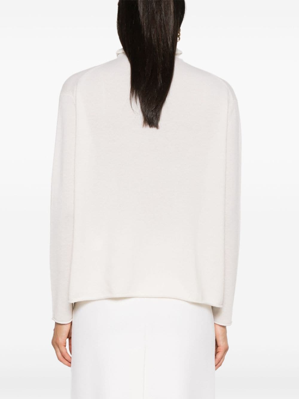 LISA YANG Beige Cashmere Mock Neck Sweater image 3