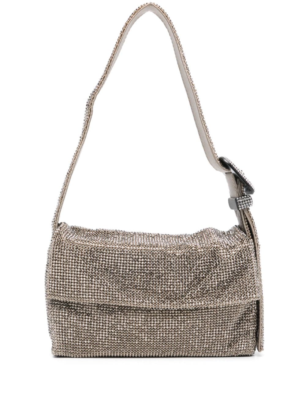 Benedetta Bruzziches Grey Crystal-Embellished Foldover Bag image 0