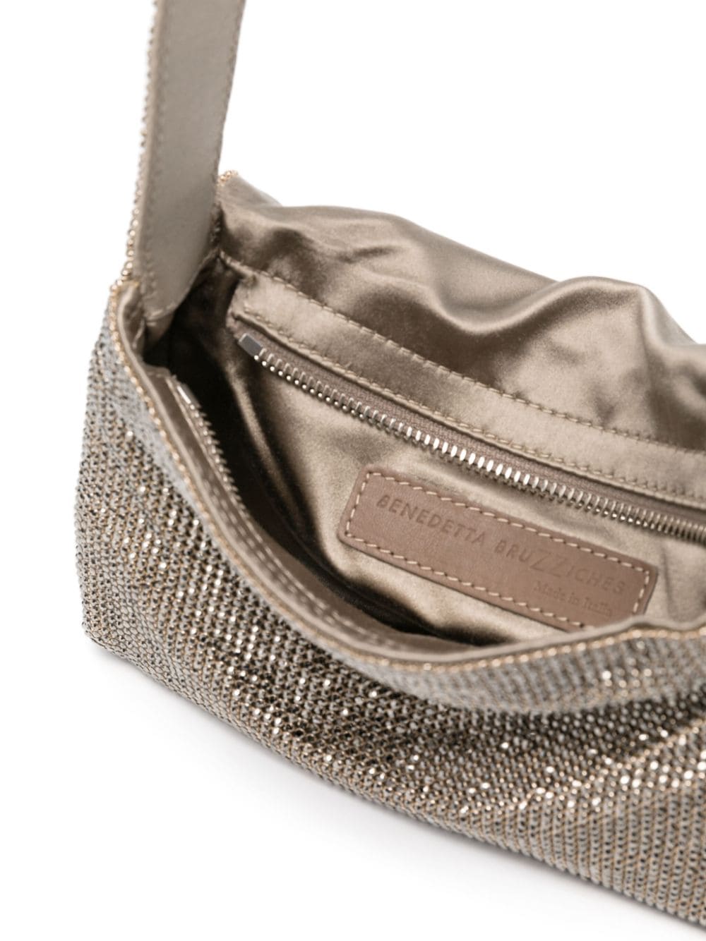 Benedetta Bruzziches Grey Crystal-Embellished Foldover Bag image 1