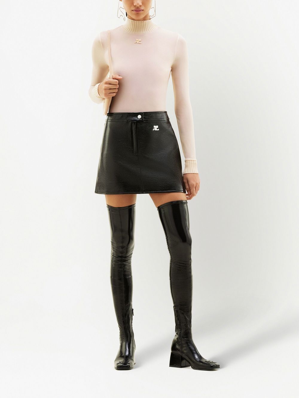 COURREGES Re-Edition Black A-Line Skirt image 1