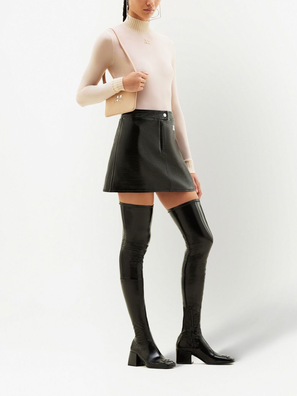 COURREGES Re-Edition Black A-Line Skirt image 2