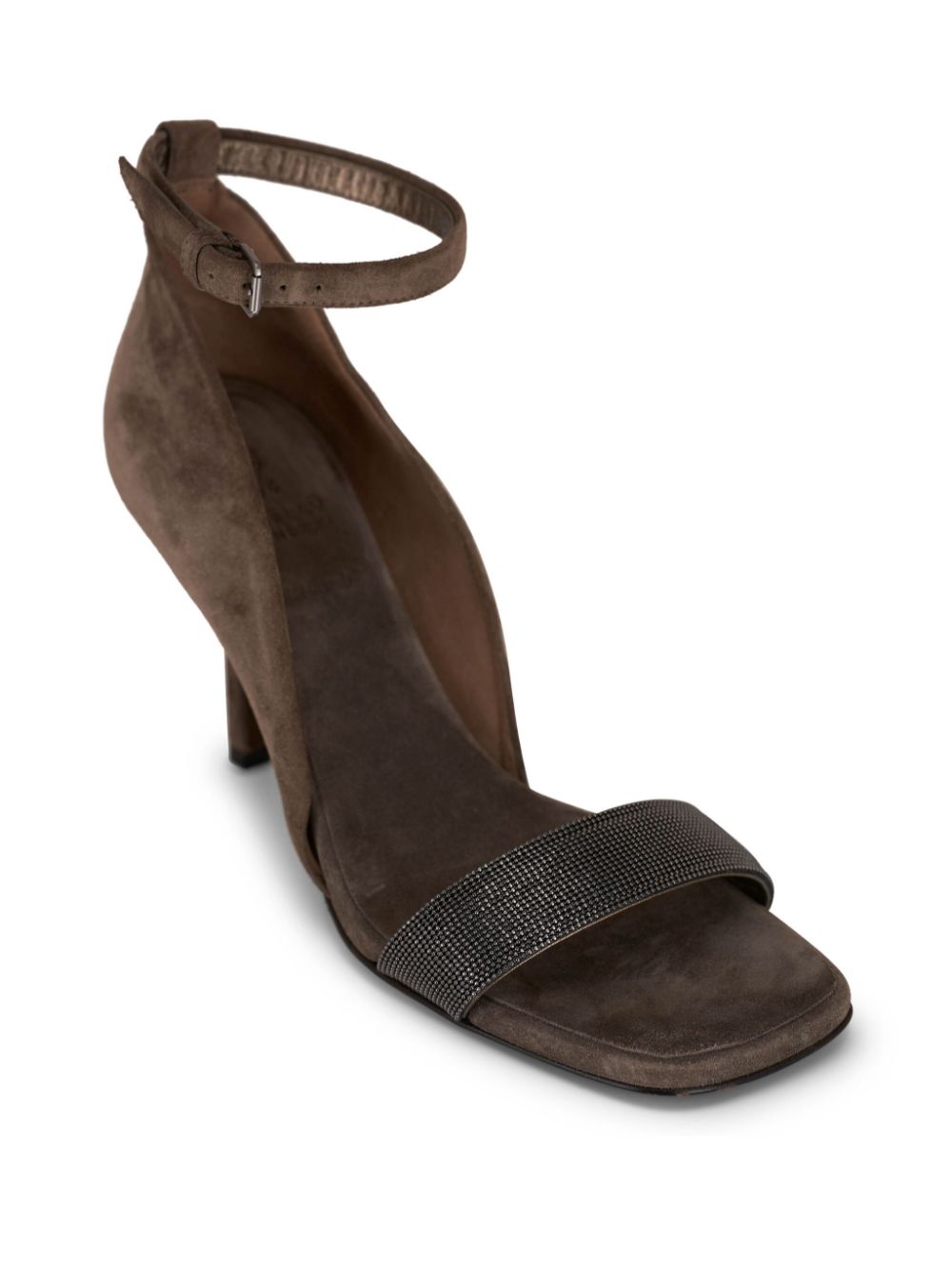 Brunello Cucinelli Brown Leather Sandal with Heel image 1