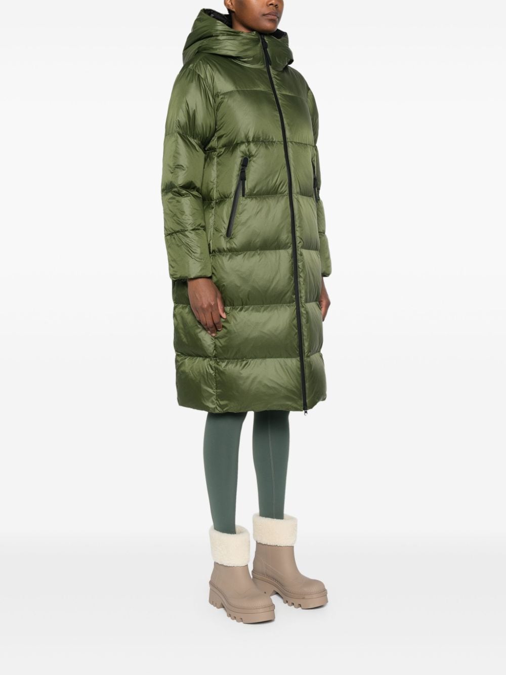 Peuterey Green Down-Filled Padded Ripstop Coat image 4