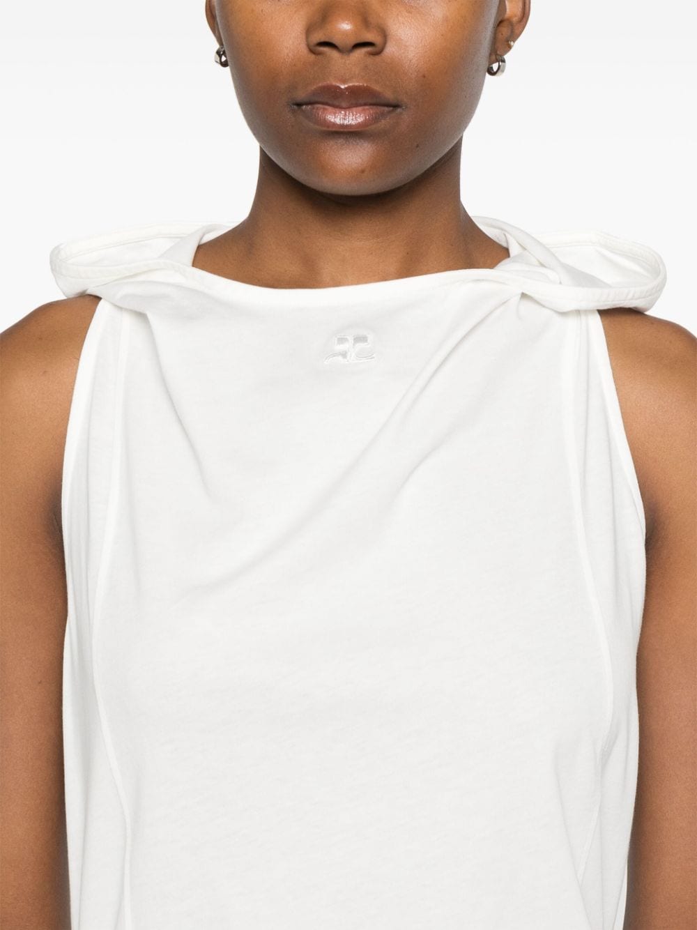 032C x Courrèges White Sleeveless Logo Top image 1