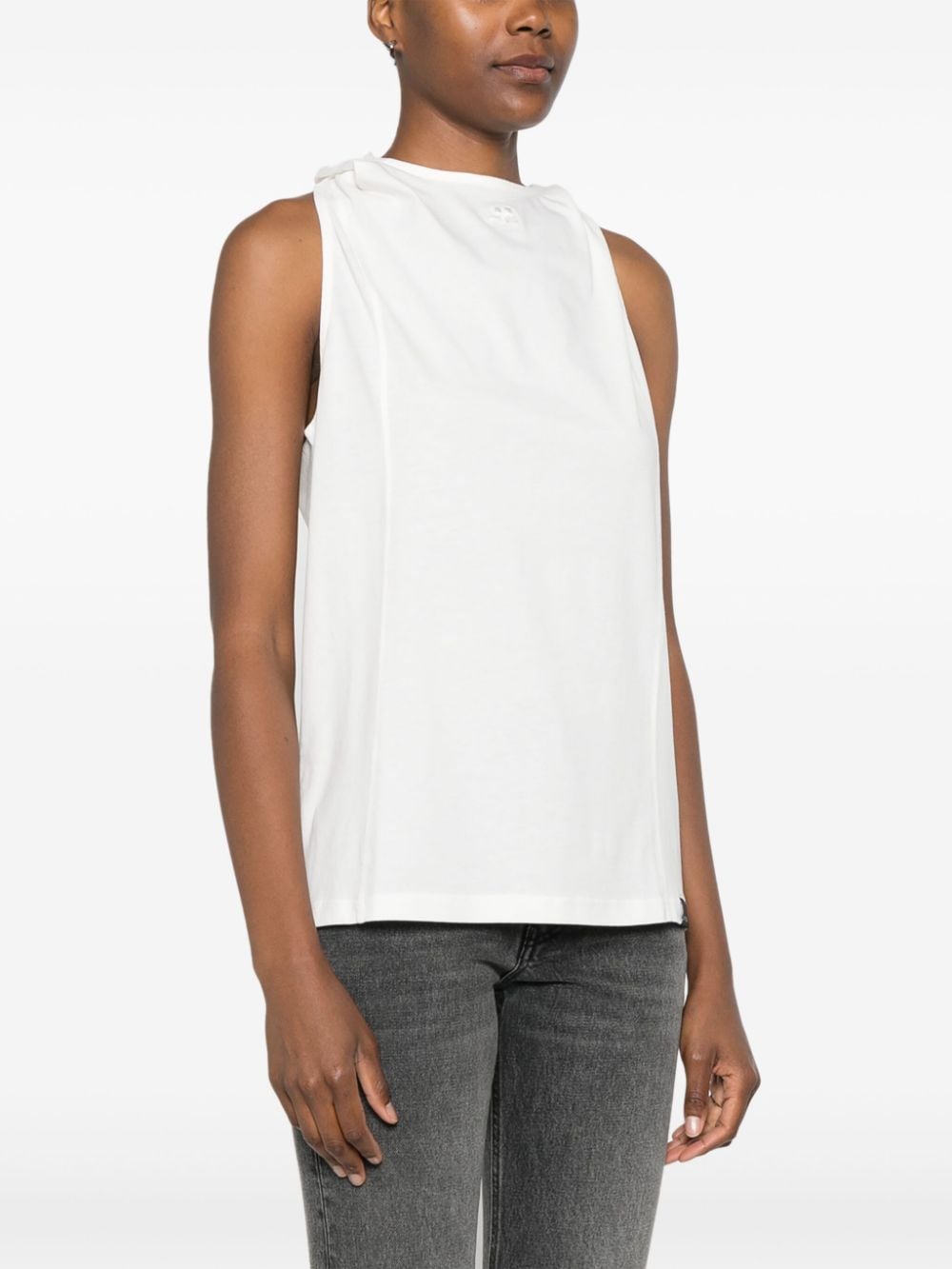 032C x Courrèges White Sleeveless Logo Top image 2