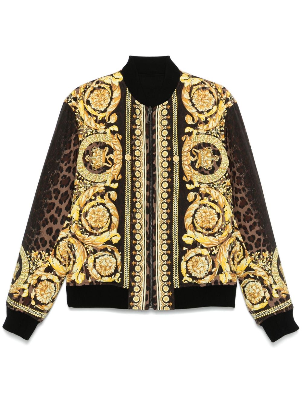 Versace Barocco Print Baseball Collar Coat image 0