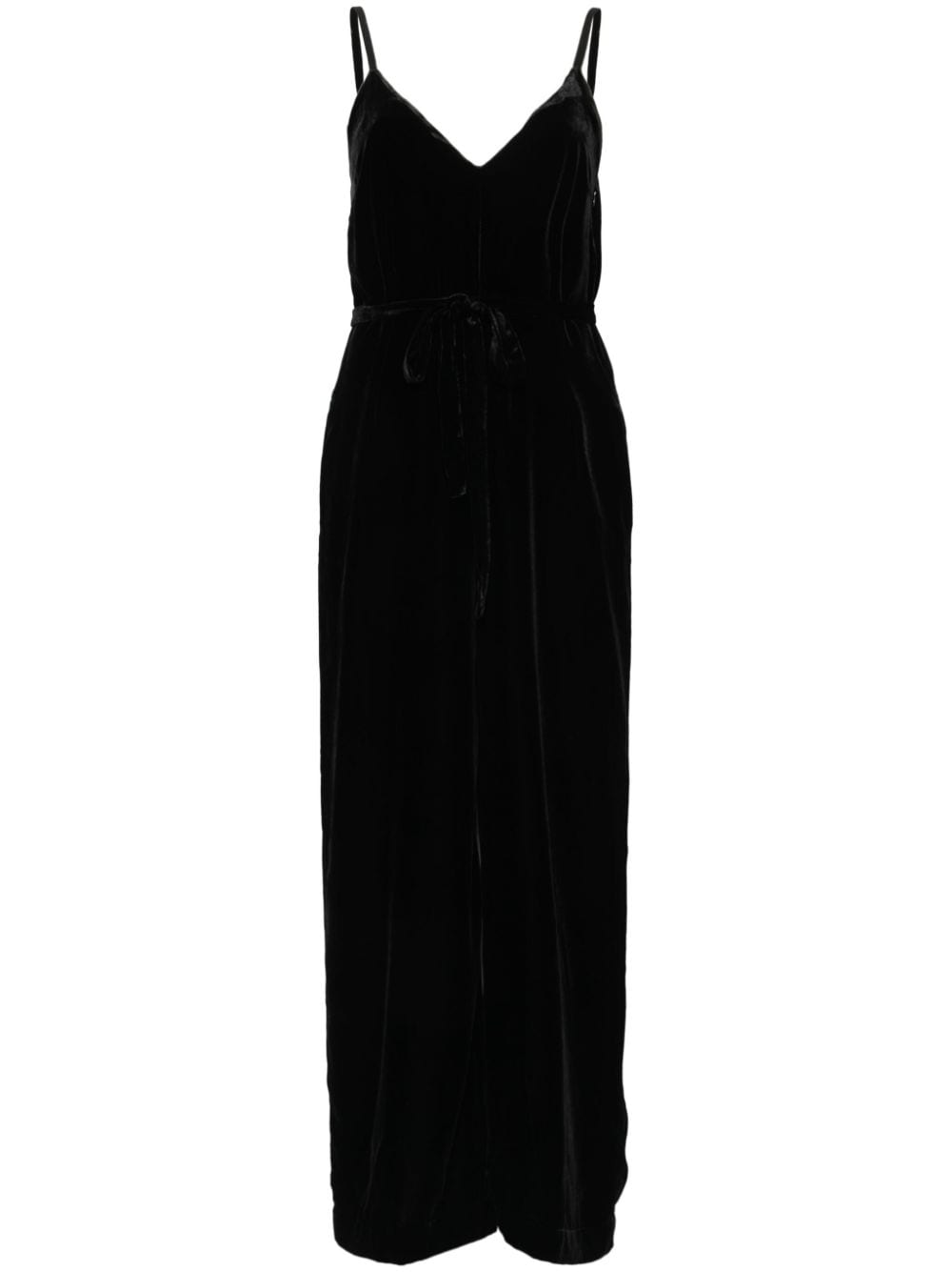 Gold Hawk Black Velvet V-Neck Sleeveless Dress image 0