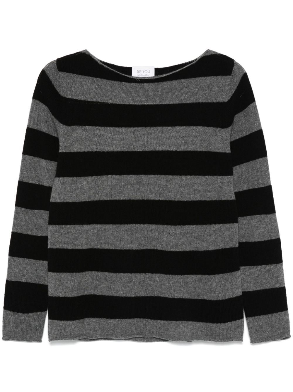 BEYOU Black Cashmere Stripe Sweater image 0