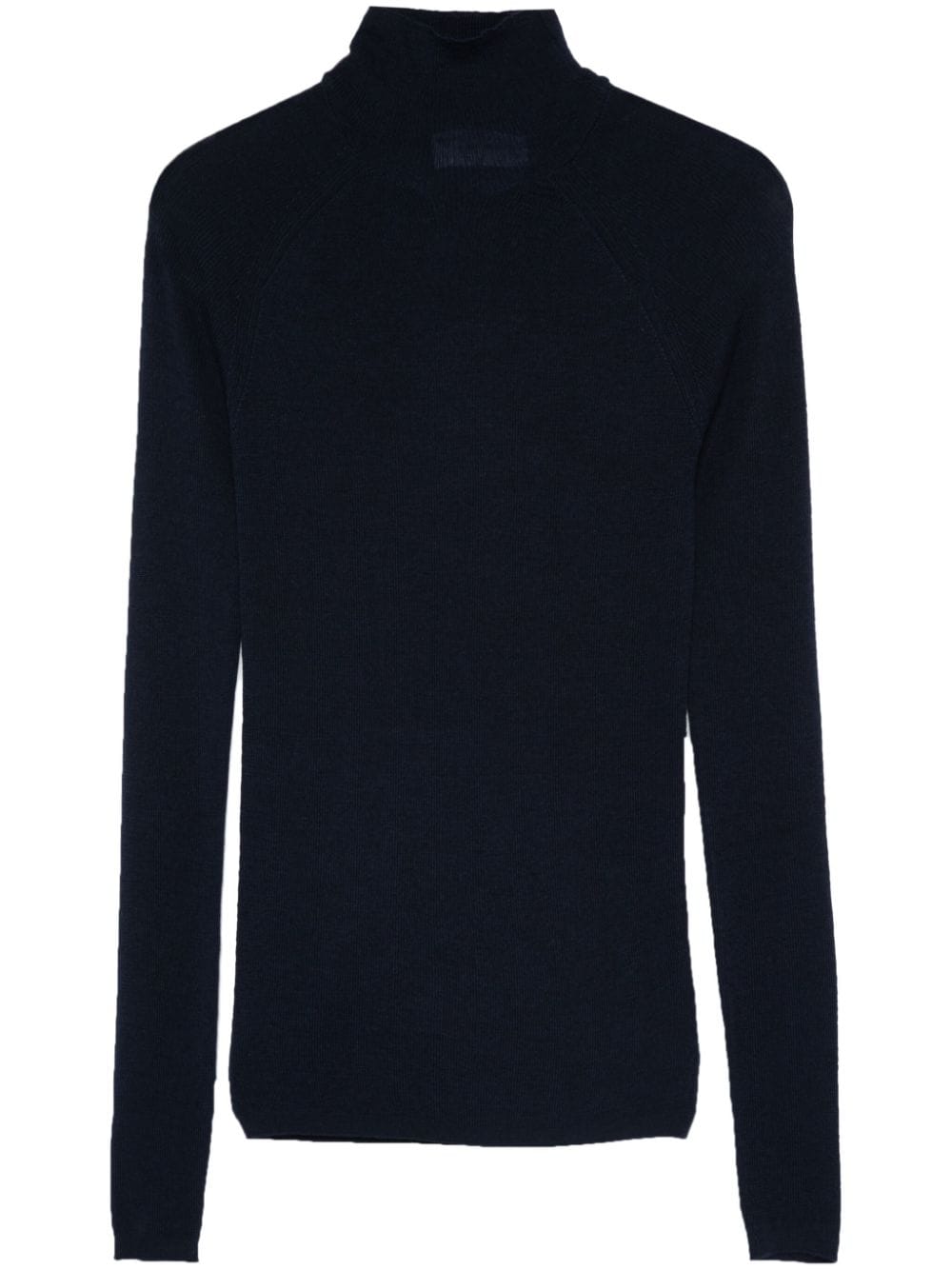 Majestic Blue Merino Wool Blend Roll Neck Sweater image 0