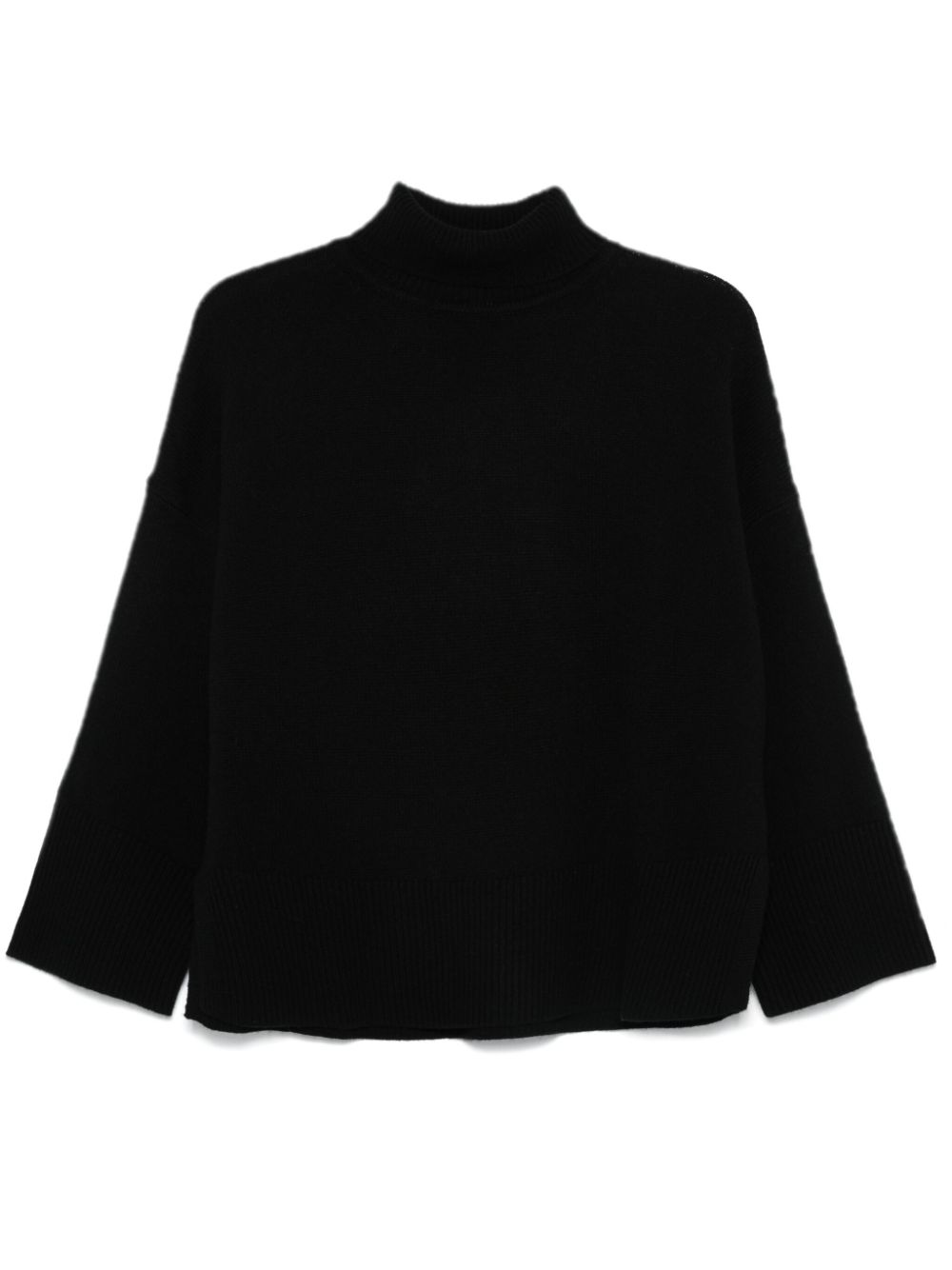 BEYOU Black Cashmere Roll Neck Sweater image 0