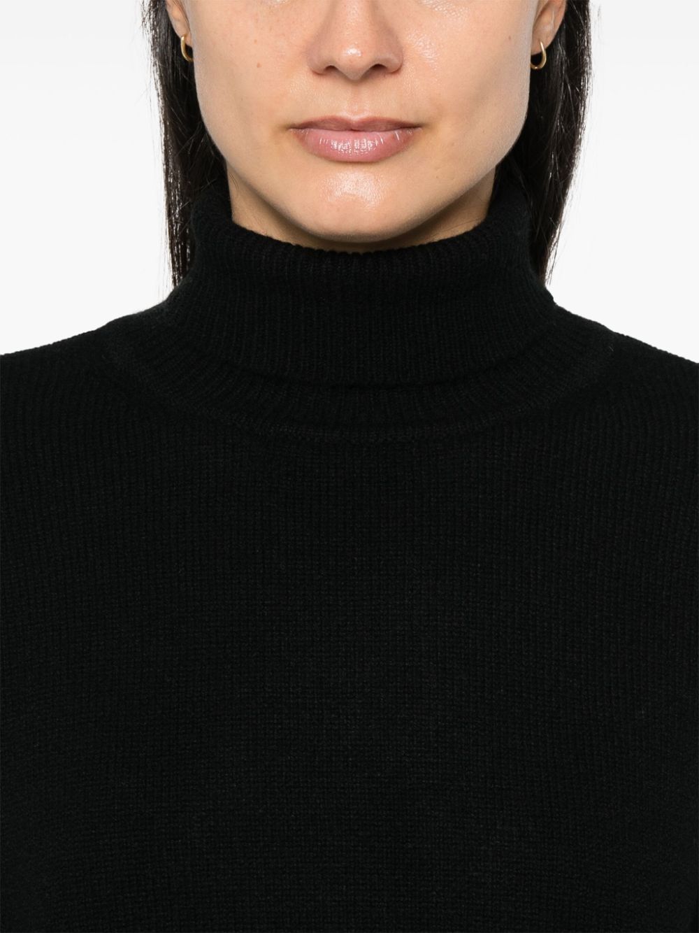 BEYOU Black Cashmere Roll Neck Sweater image 4