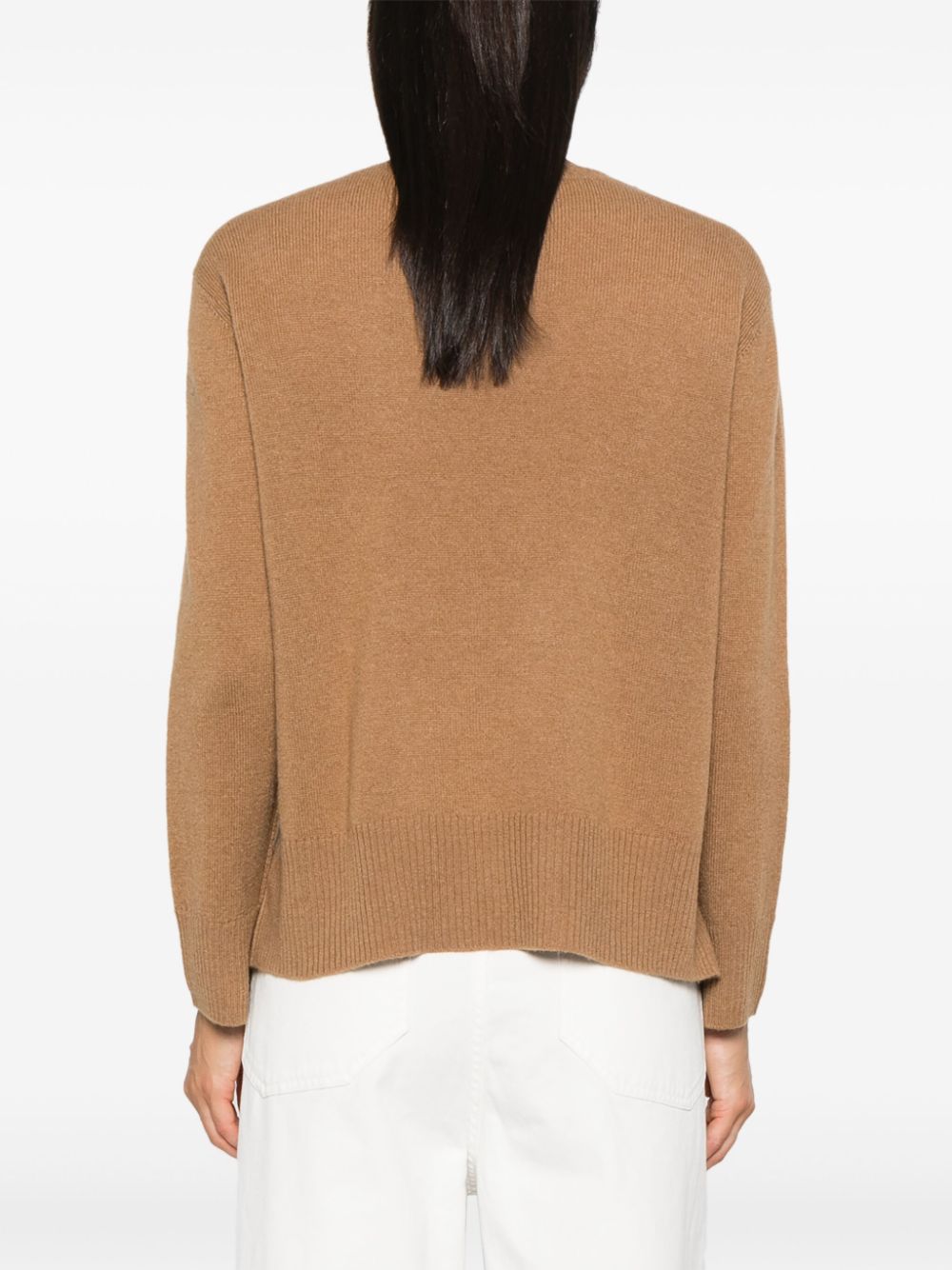 BEYOU Camel Cashmere Sweater with Ribbed Trim image 3