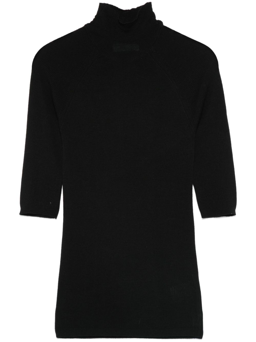 Majestic Black Merino Wool Blend Roll Neck Sweater image 0