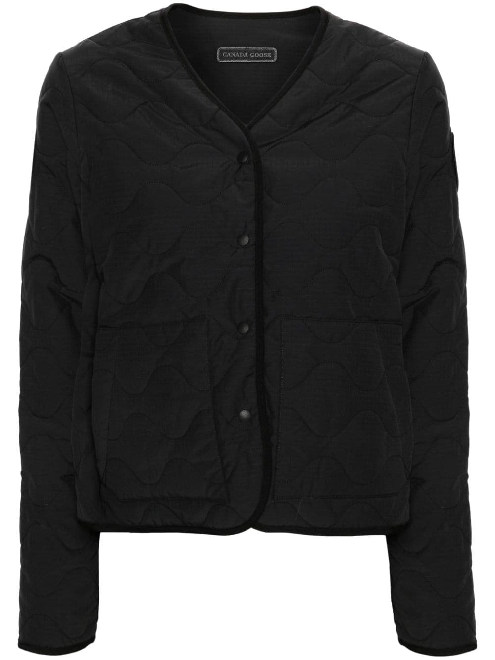 Canada Goose Black Quilted Long Sleeve Jacket with Appliqué Logo image 0