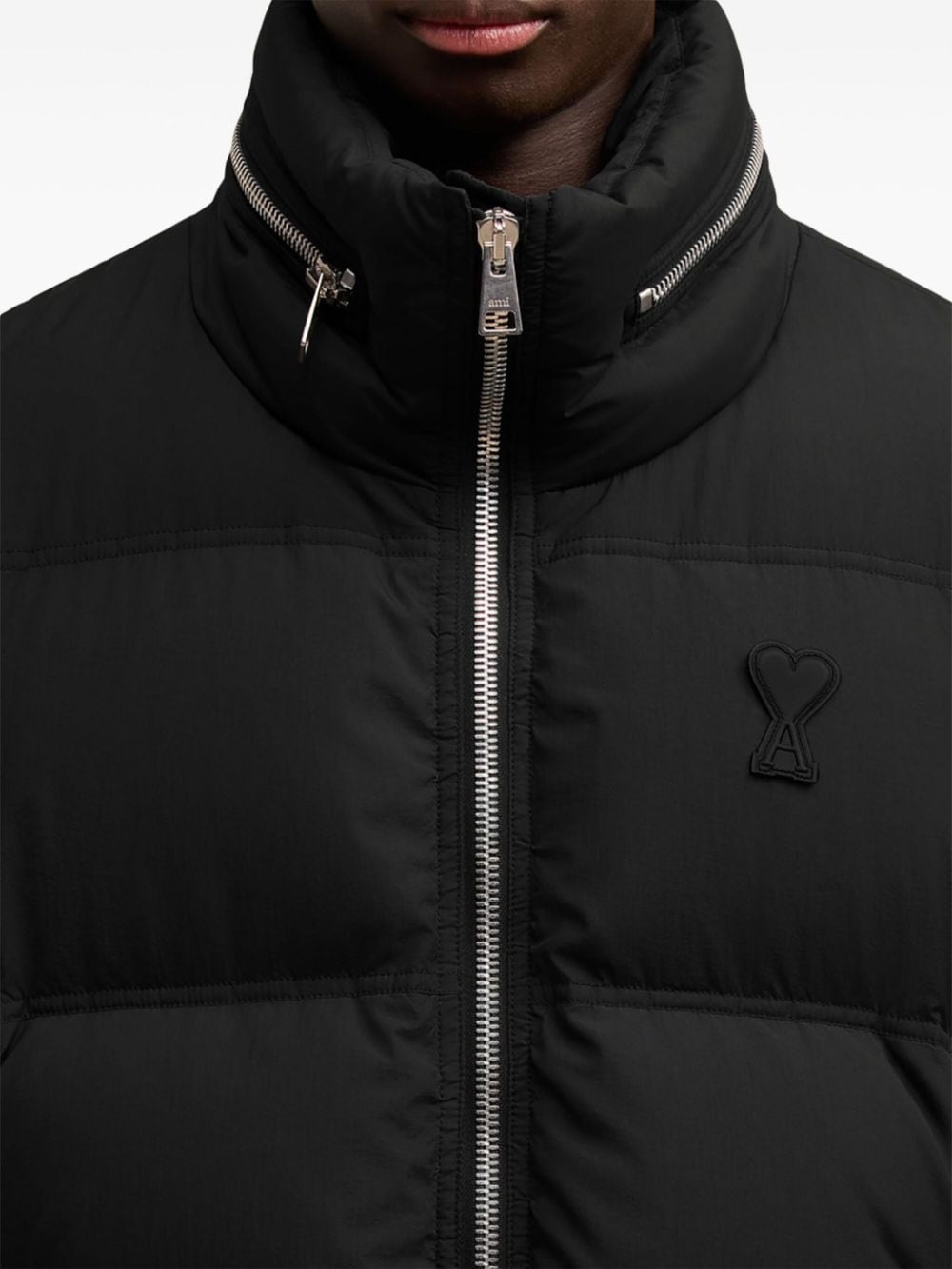 Ami Paris Black Feather Down Quilted Padded Coat image 1