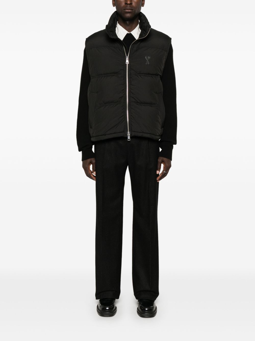 Ami Paris Black Down-Filled Quilted Jacket image 1