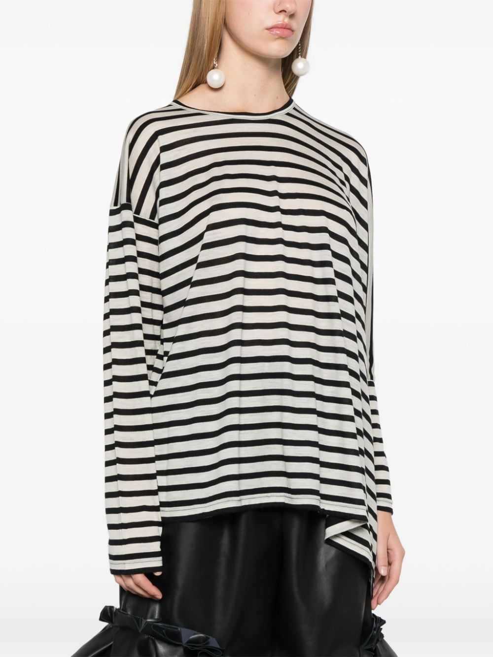 Junya Watanabe Black Wool Striped Sweater image 1