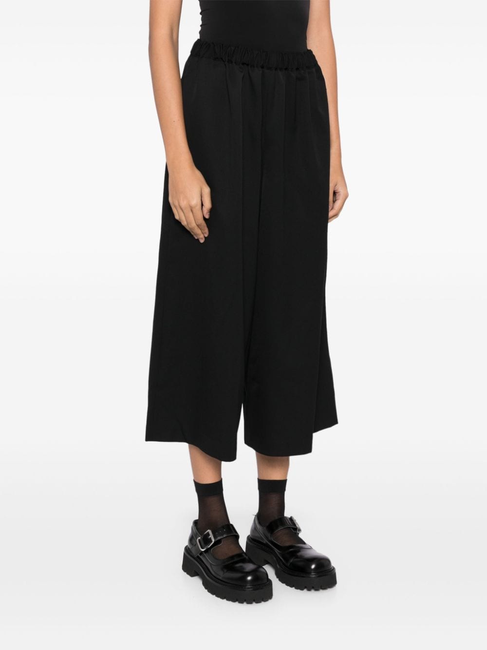 Comme Comme Black Wool Trousers with Cropped Leg image 1