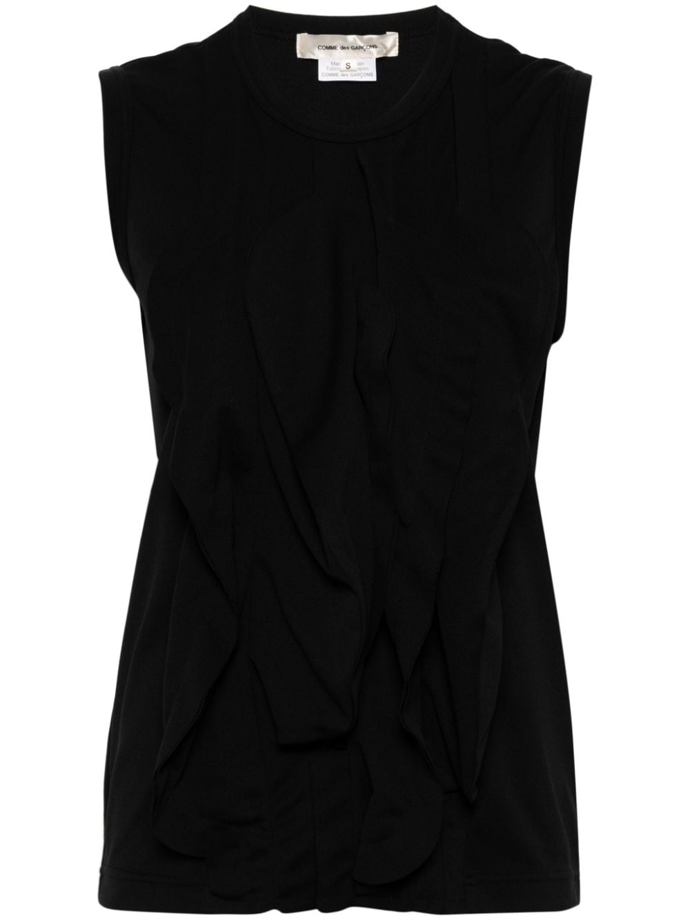 Comme des Garçons Ruffled Detail Sleeveless Top - Black image 0