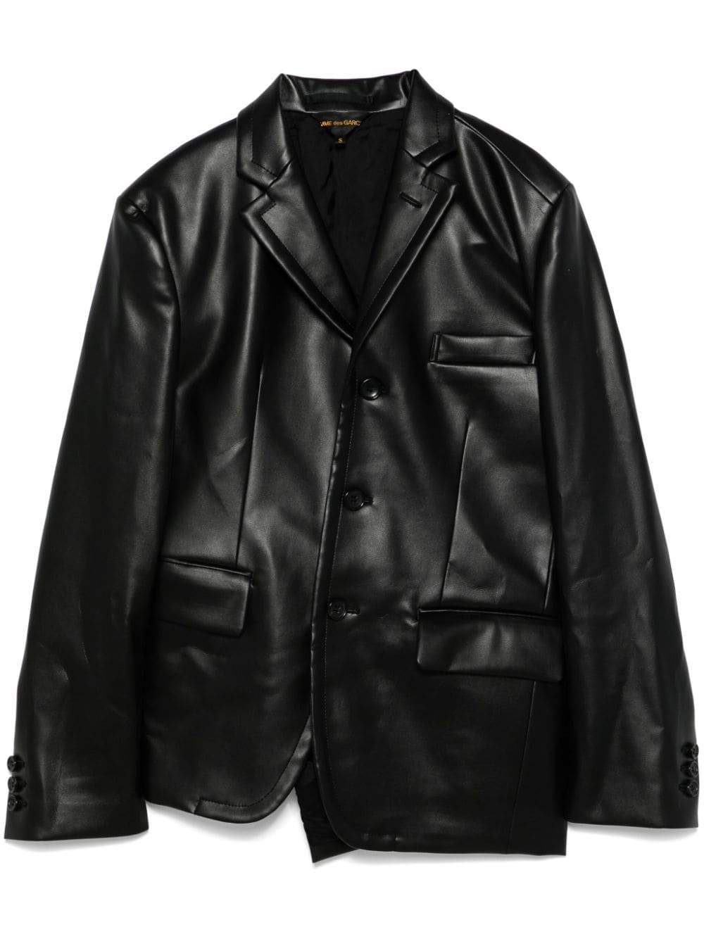 Comme des Garcons Asymmetric Faux Leather Jacket - Black image 0