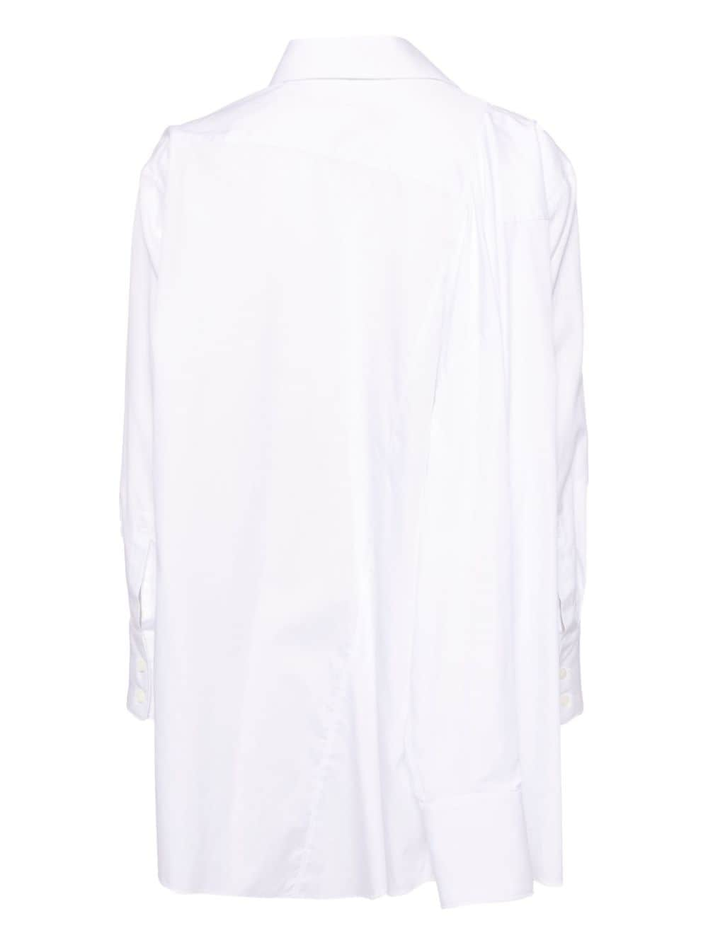 Comme des Garçons White Poplin Shirt with Asymmetric Design image 1