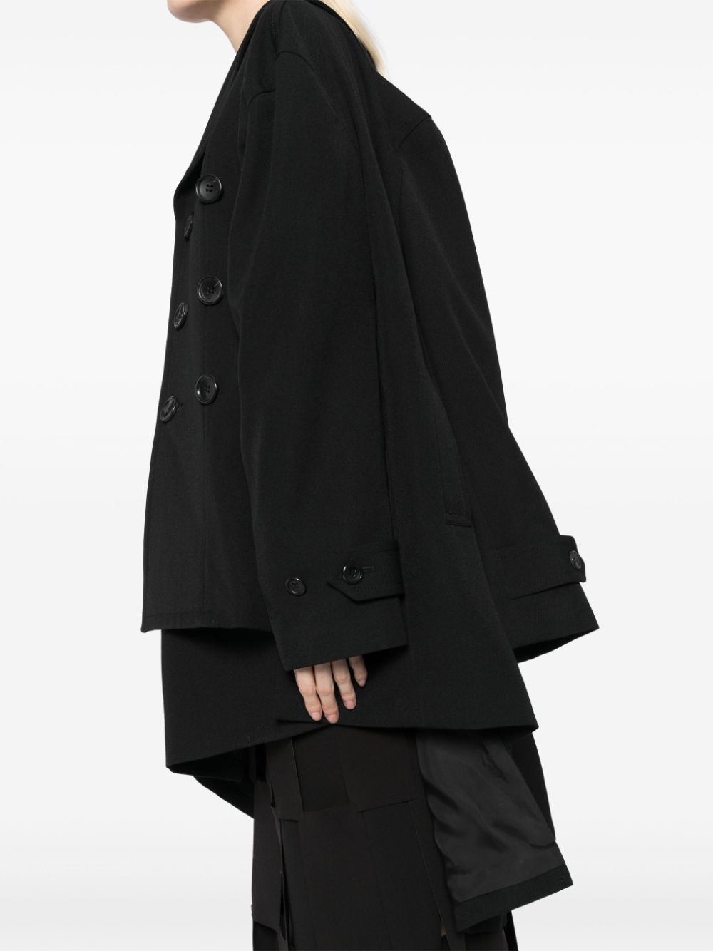 Comme des Garcons Black Wool Double-Breasted Jacket image 1