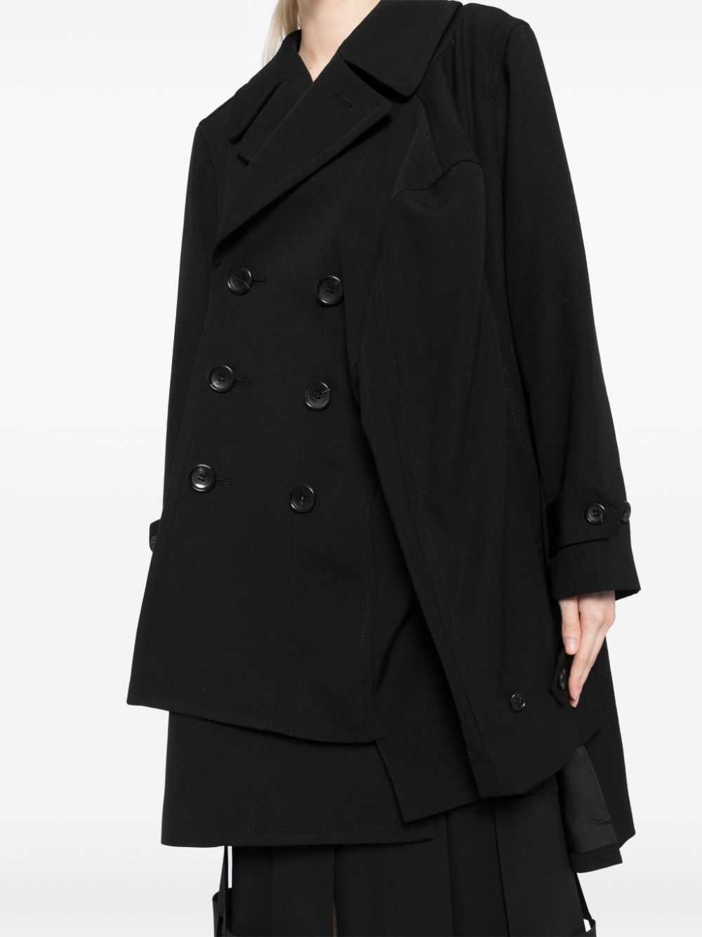 Comme des Garcons Black Wool Double-Breasted Jacket image 2