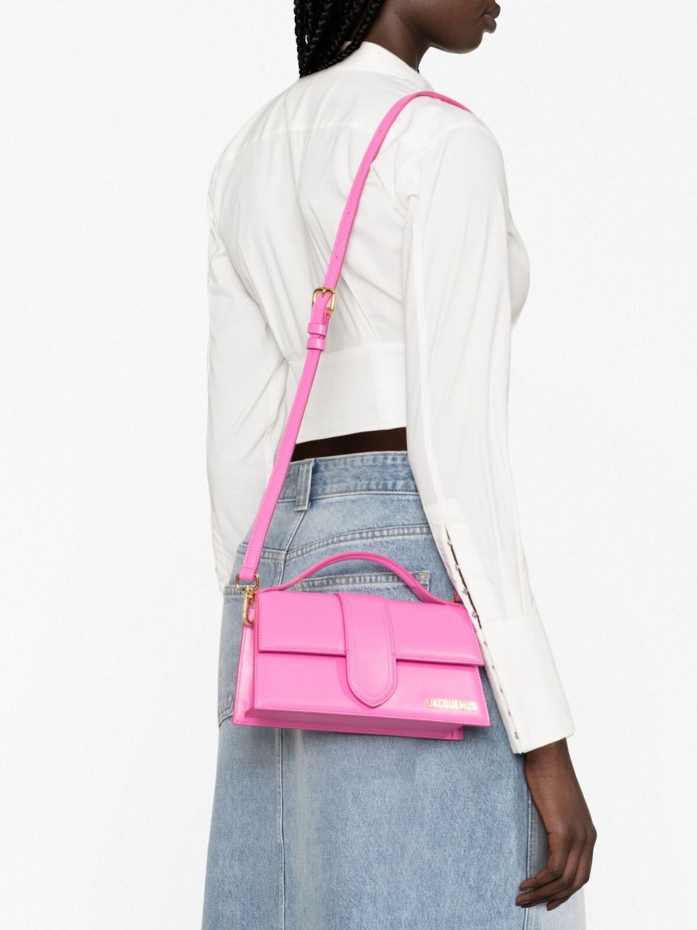 JACQUEMUS Le Chiquito Calfskin Shoulder Bag - Fuchsia image 3