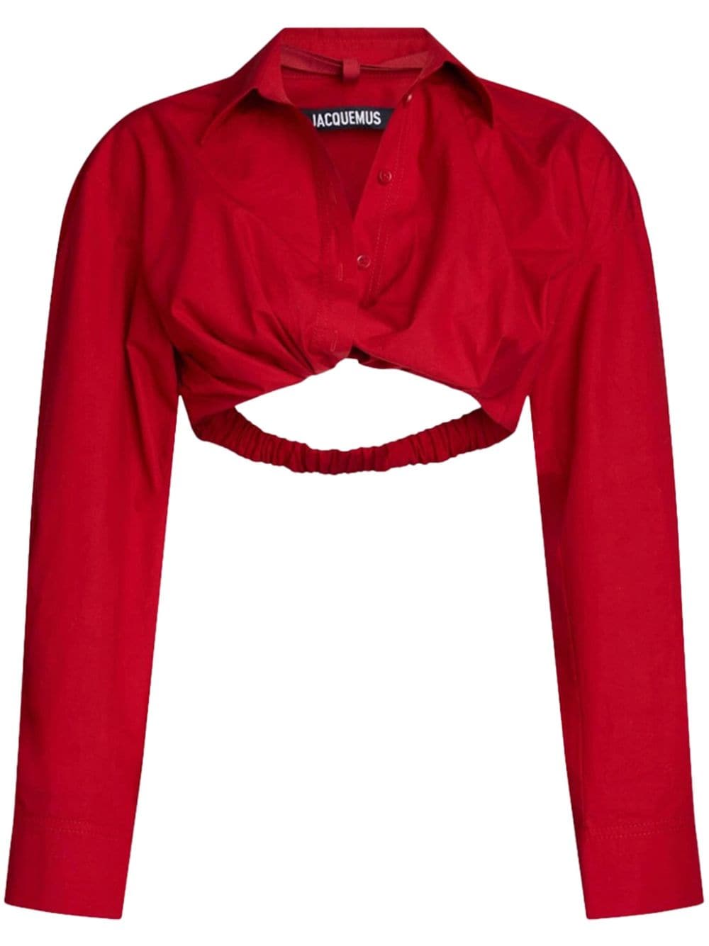 Jacquemus Red Cotton Poplin Shirt with Twist Detailing image 0