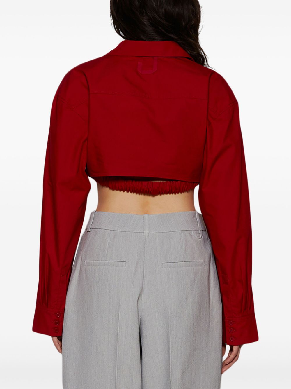 Jacquemus Red Cotton Poplin Shirt with Twist Detailing image 3