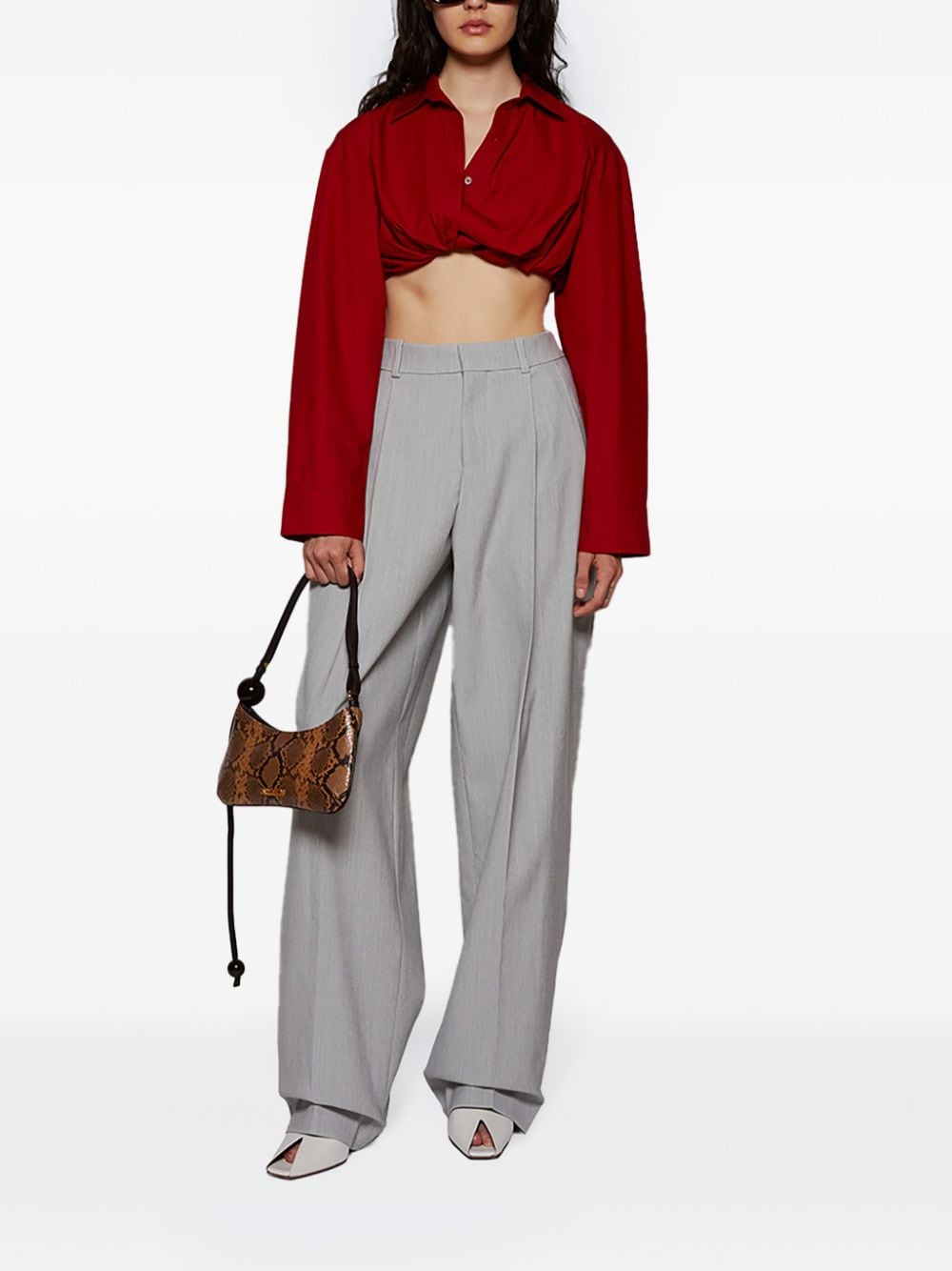 Jacquemus Red Cotton Poplin Shirt with Twist Detailing image 4