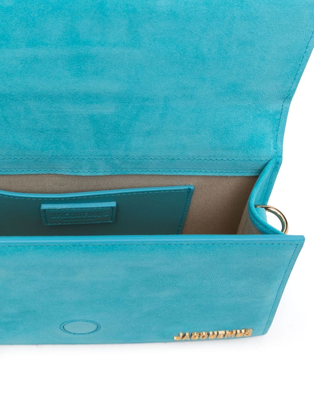 JACQUEMUS Le Chiquito Calf Suede Foldover Bag - Clear Blue image 2