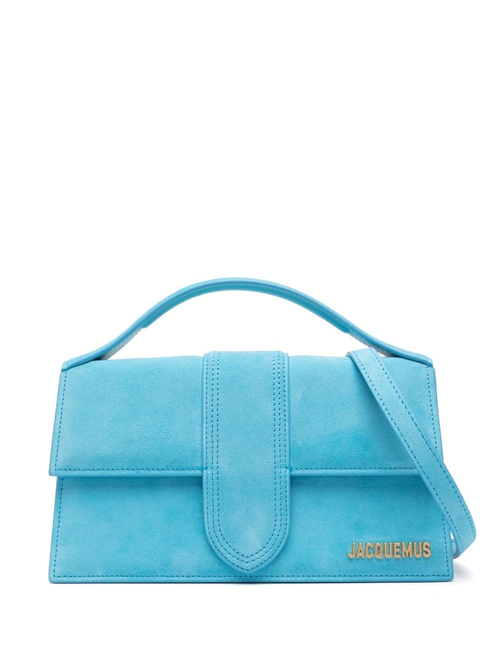 JACQUEMUS Le Chiquito Calf Suede Foldover Bag - Clear Blue image 0