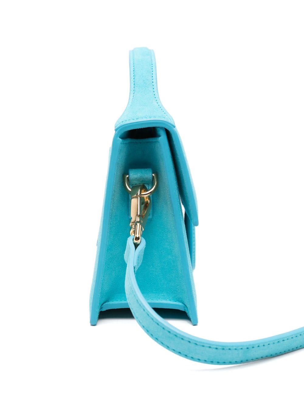 JACQUEMUS Le Chiquito Calf Suede Foldover Bag - Clear Blue image 3